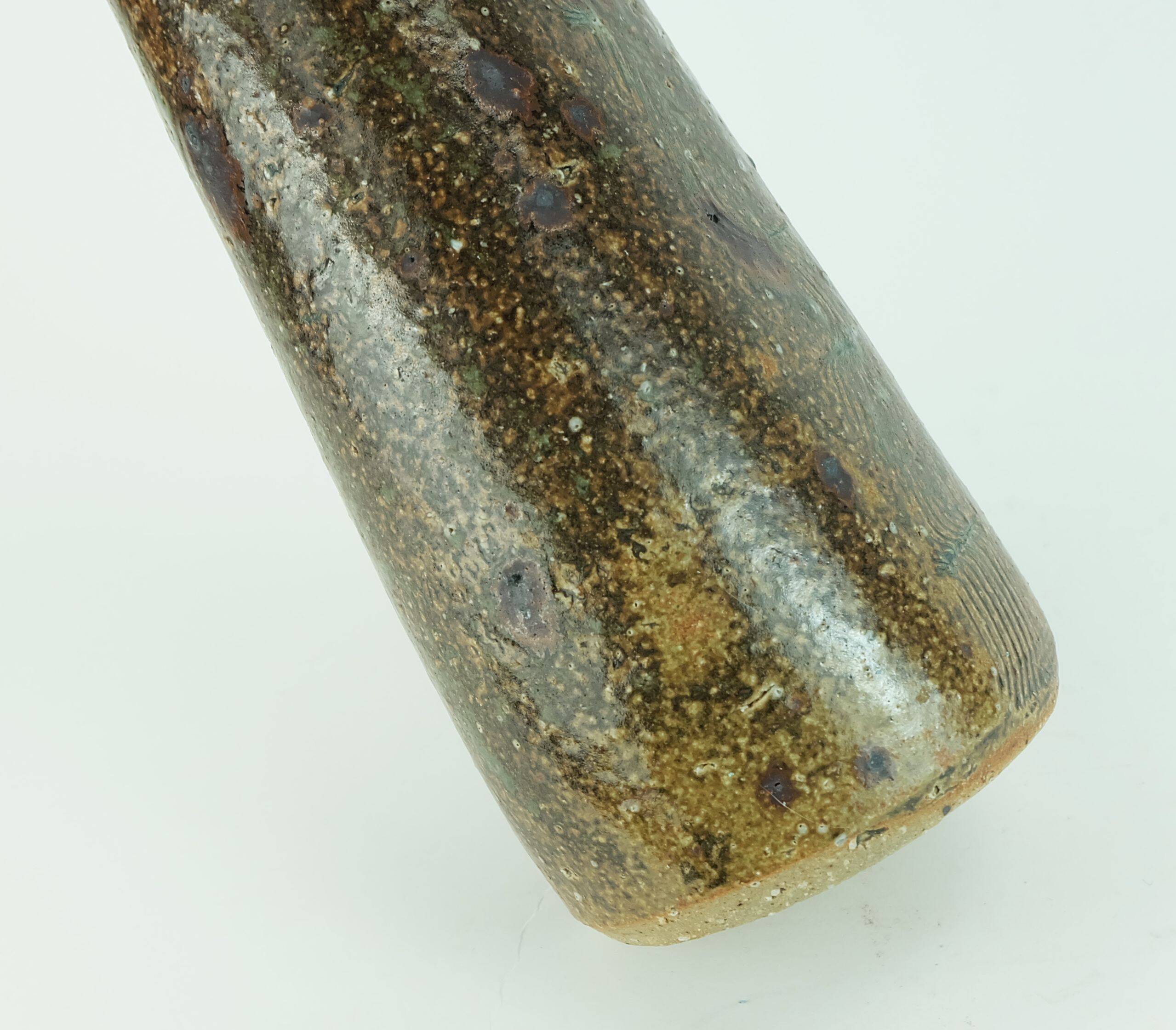 French stoneware bottle vase la borne  hand-made 1960s 70s studio ceramic
