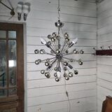 1970s chrome metal Sputnik chandelier