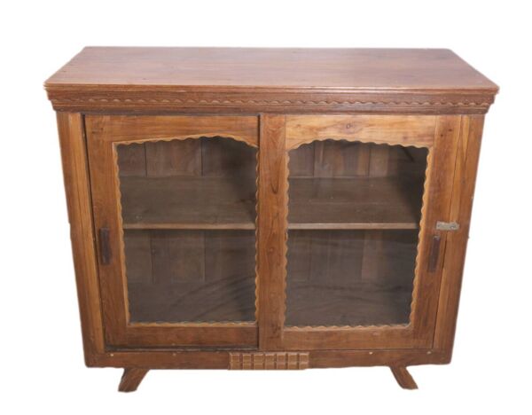 Buffet vitré ancien en teck birman