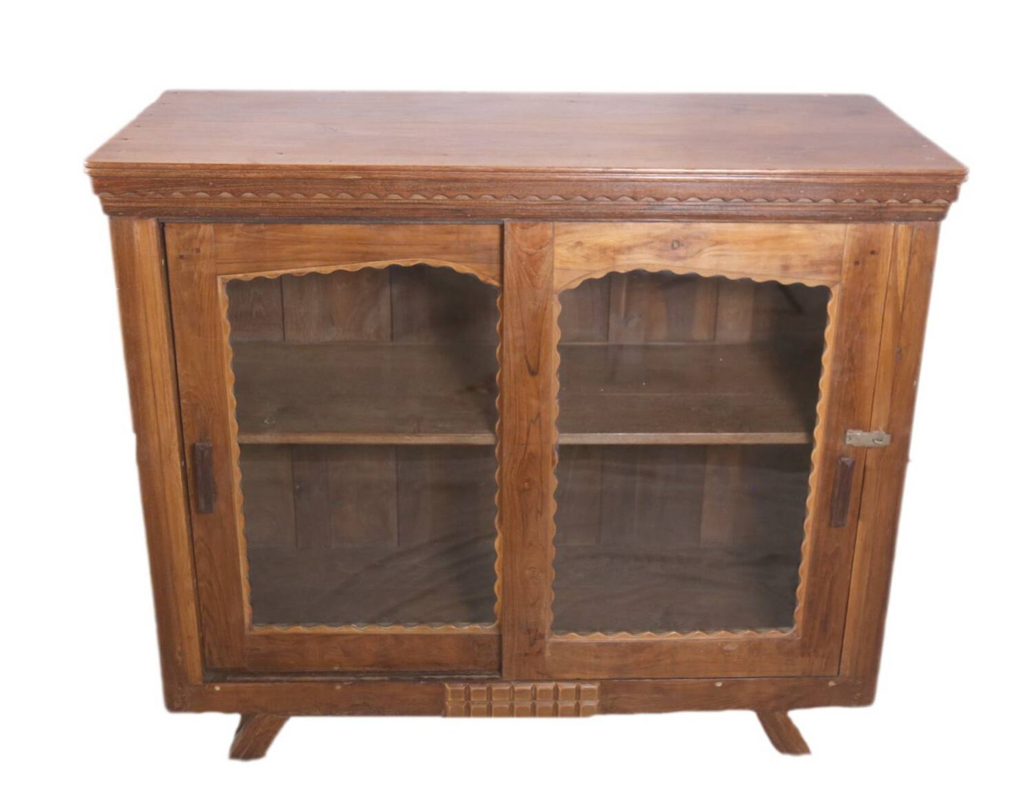 Antique glass-fronted buffet in Burmese teak
