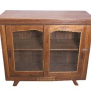 Antique glass-fronted buffet in Burmese teak