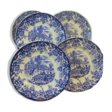 Cinq assiettes de table style porcelaine anglaise