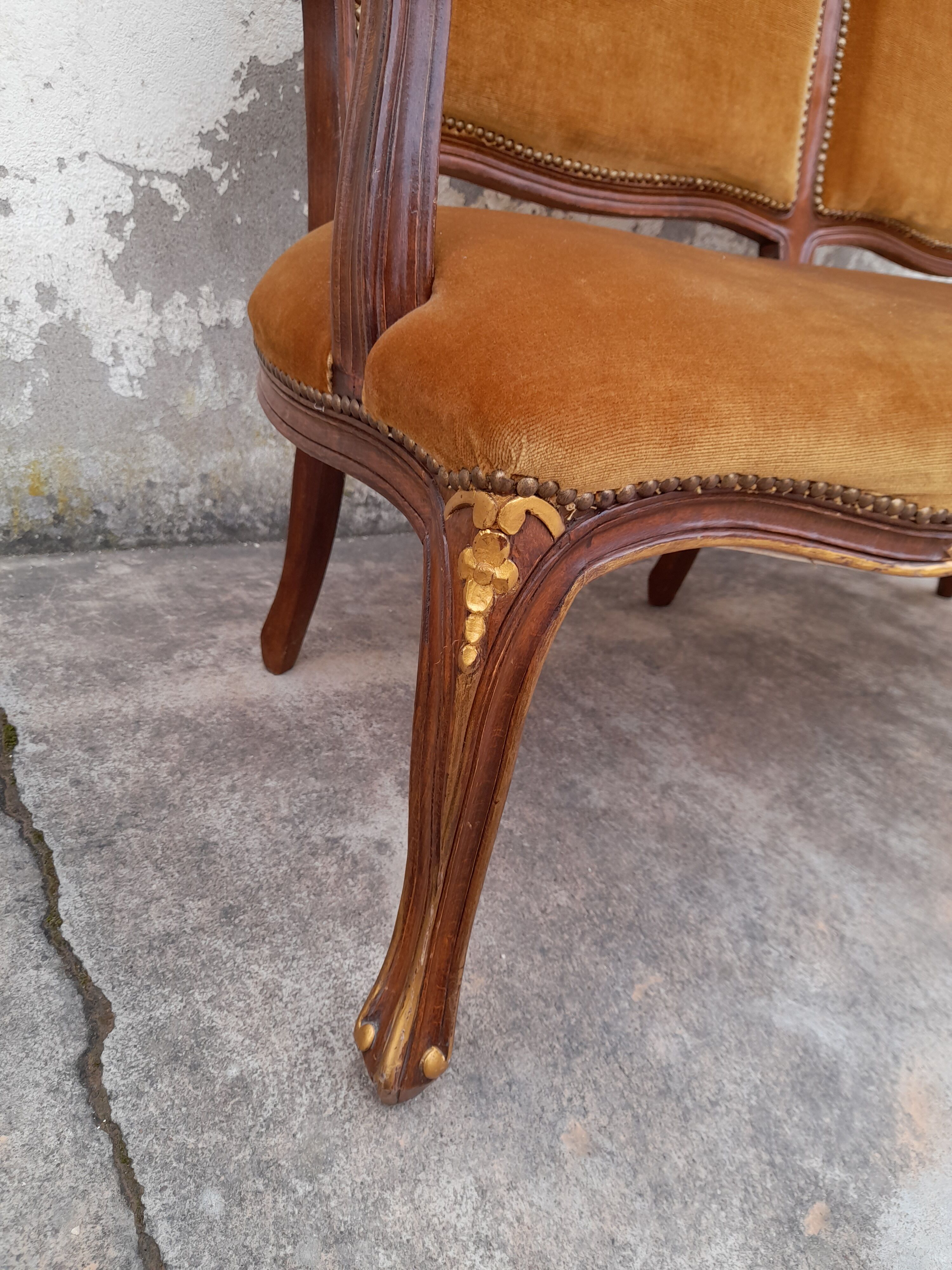 Banquette canapé style Louis XV 1930