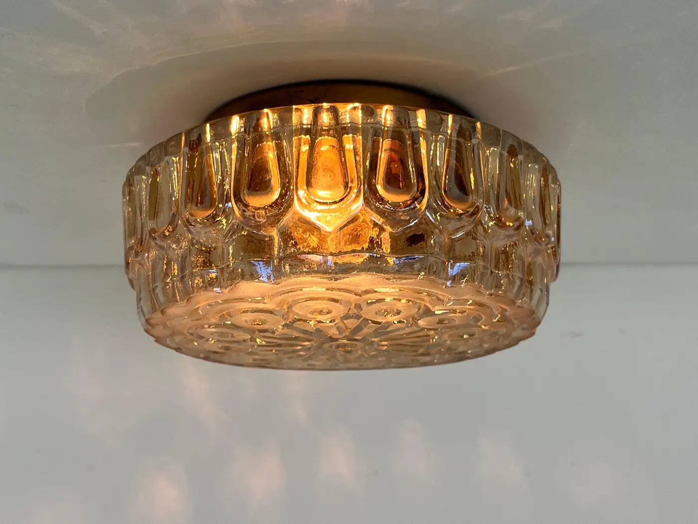 Plafonnier ou applique murale en verre, style Midcentury, Allemagne, années 1970