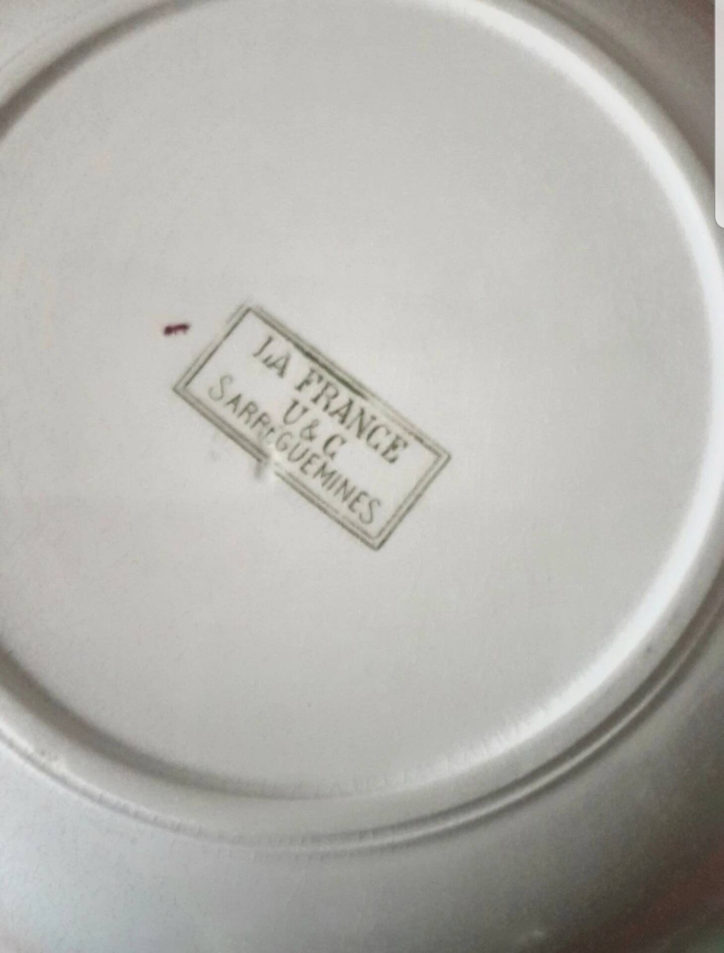 Old plate France Sarreguemines U&C