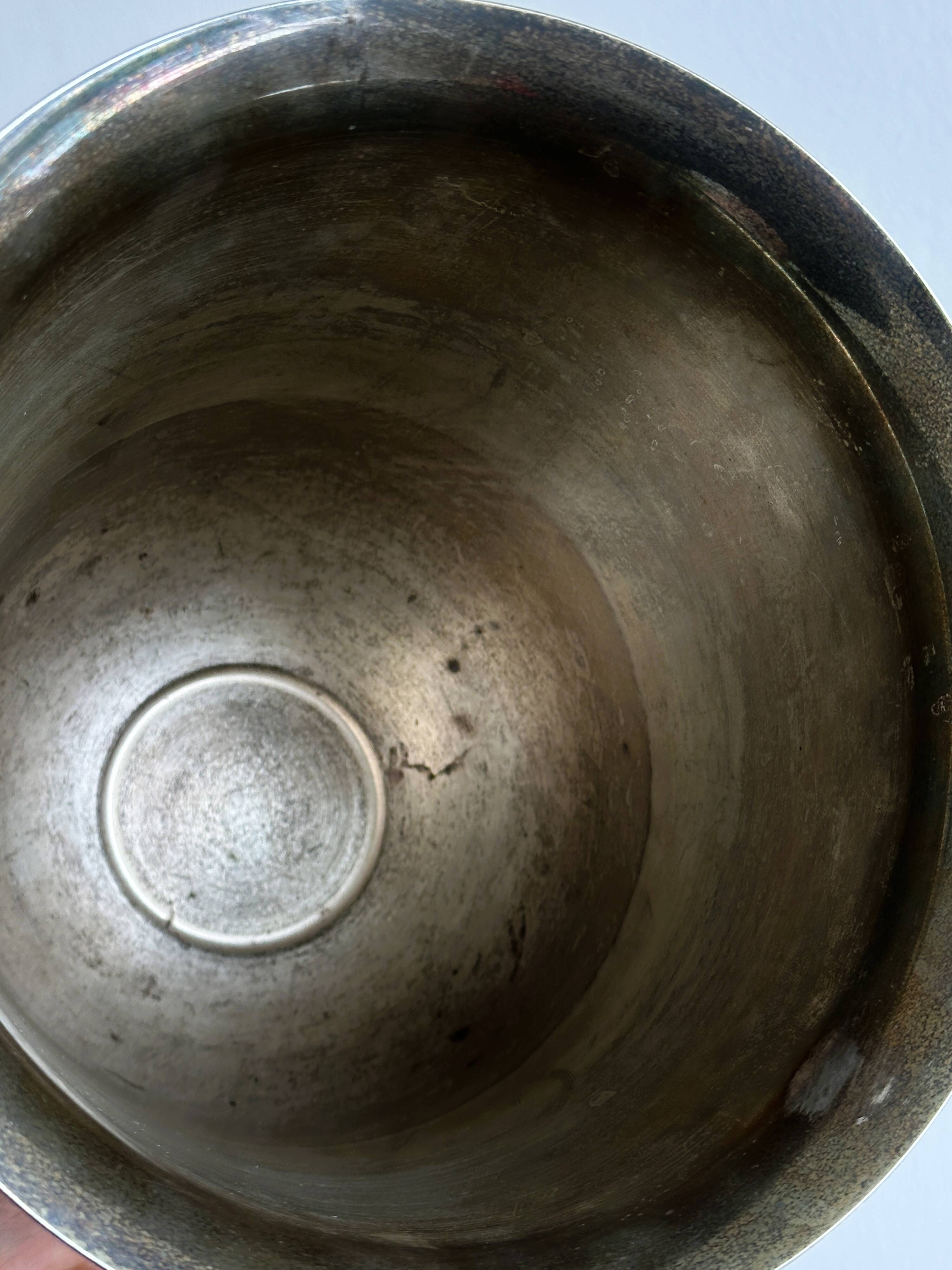 Antique patinated, hallmarked champagne bucket