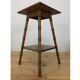 1960 carved bamboo wood side table, pedestal table