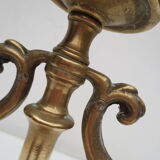 Pair of old brass candlesticks 3 branches