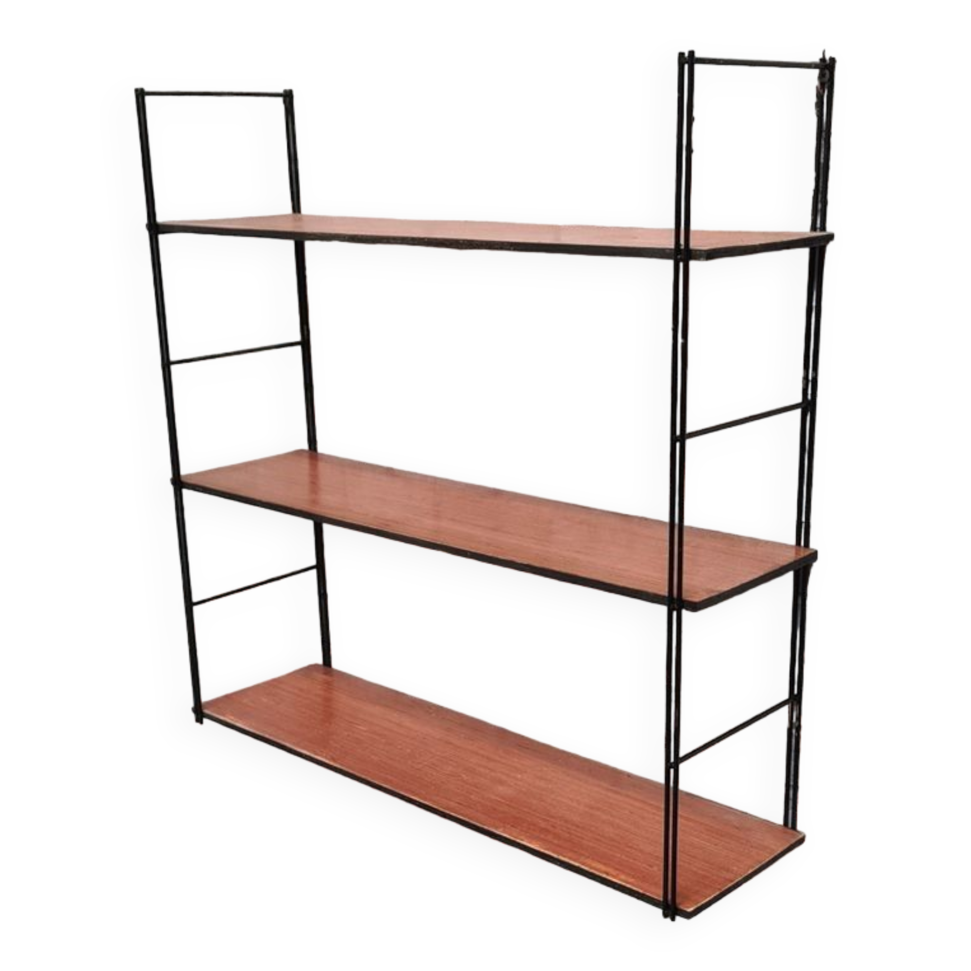 Scandinavian shelf 1960 tomado, steel and 3 shelves 47x49x16