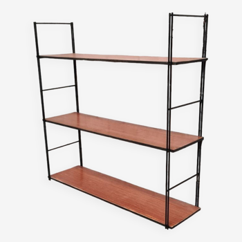 Scandinavian shelf 1960 tomado, steel and 3 shelves 47x49x16