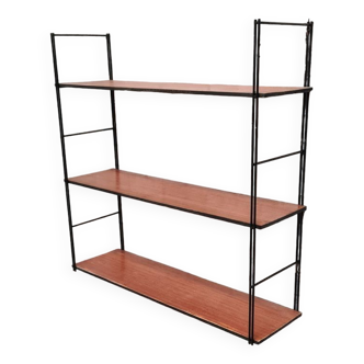 Scandinavian shelf 1960 tomado, steel and 3 shelves 47x49x16