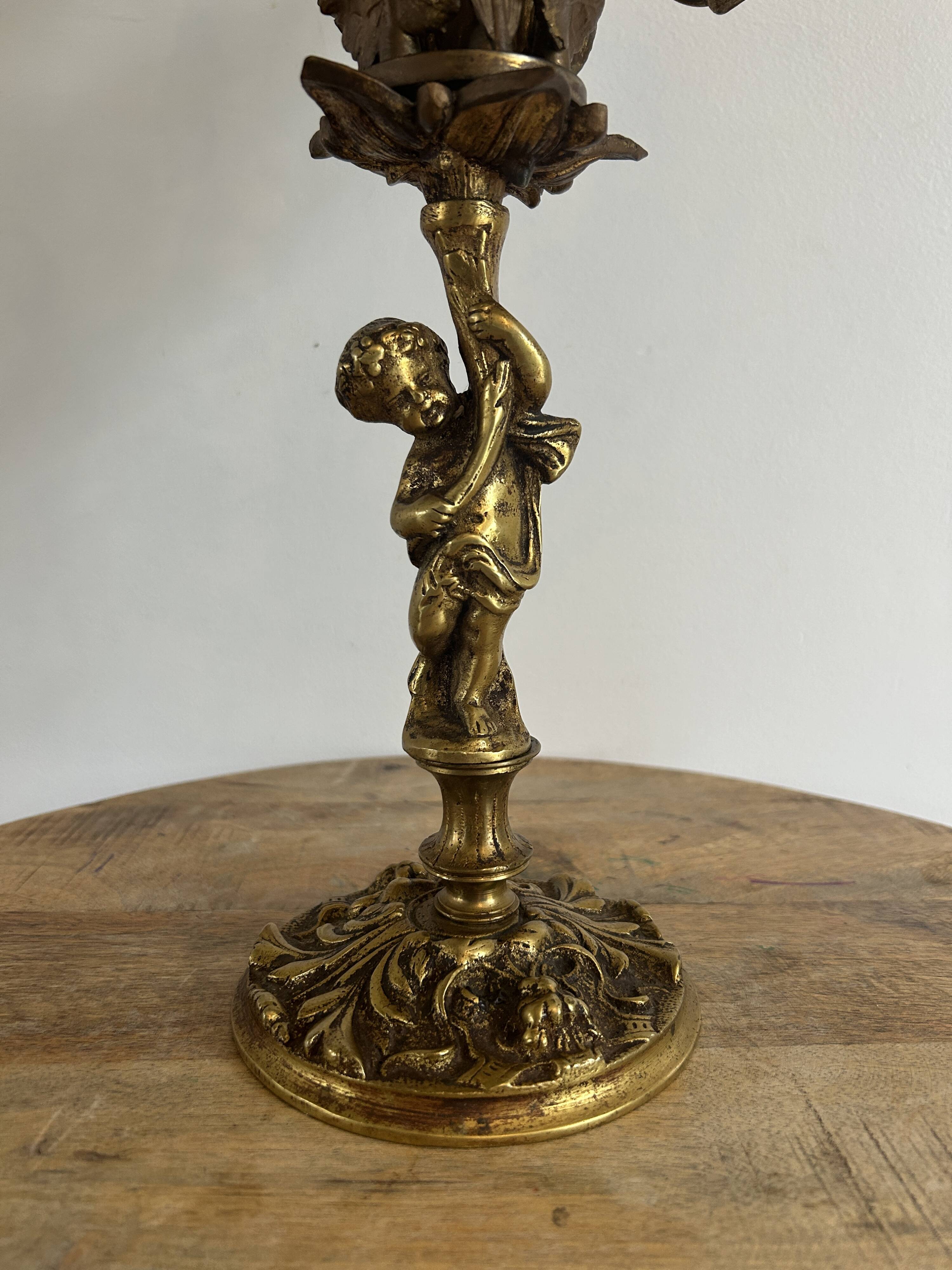 Gilded bronze candelabrum from the Napoléon III period.