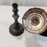 Pair of 18th century brass candlesticks