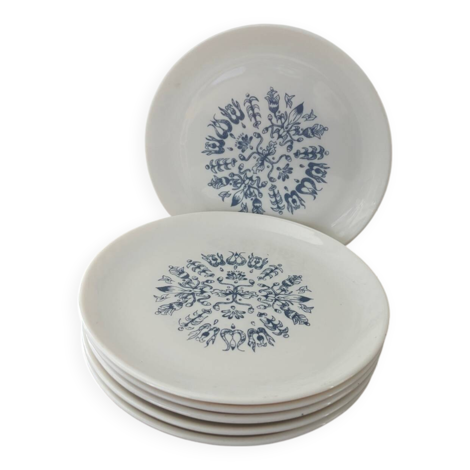 Vintage set of 6 vintage Malabar dessert plates