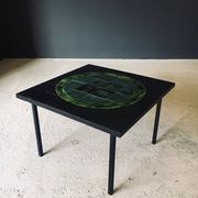 Mid-Century Studio Ceramic Tile Coffee Tabe, Belgium, 1960s