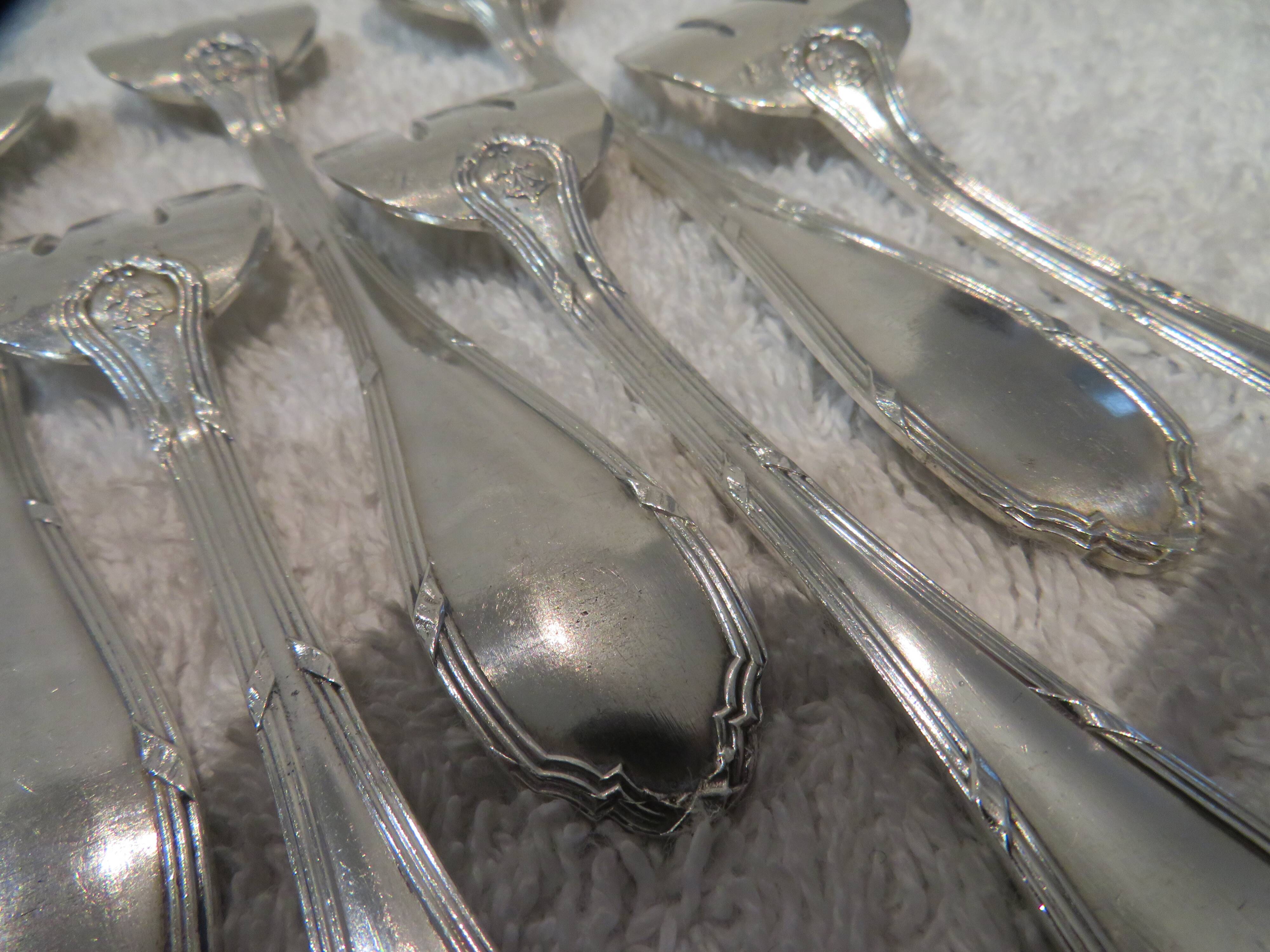 8 fourchettes à huitre argent 950 Minerve orfèvre Ravinet & cie 12,7cm