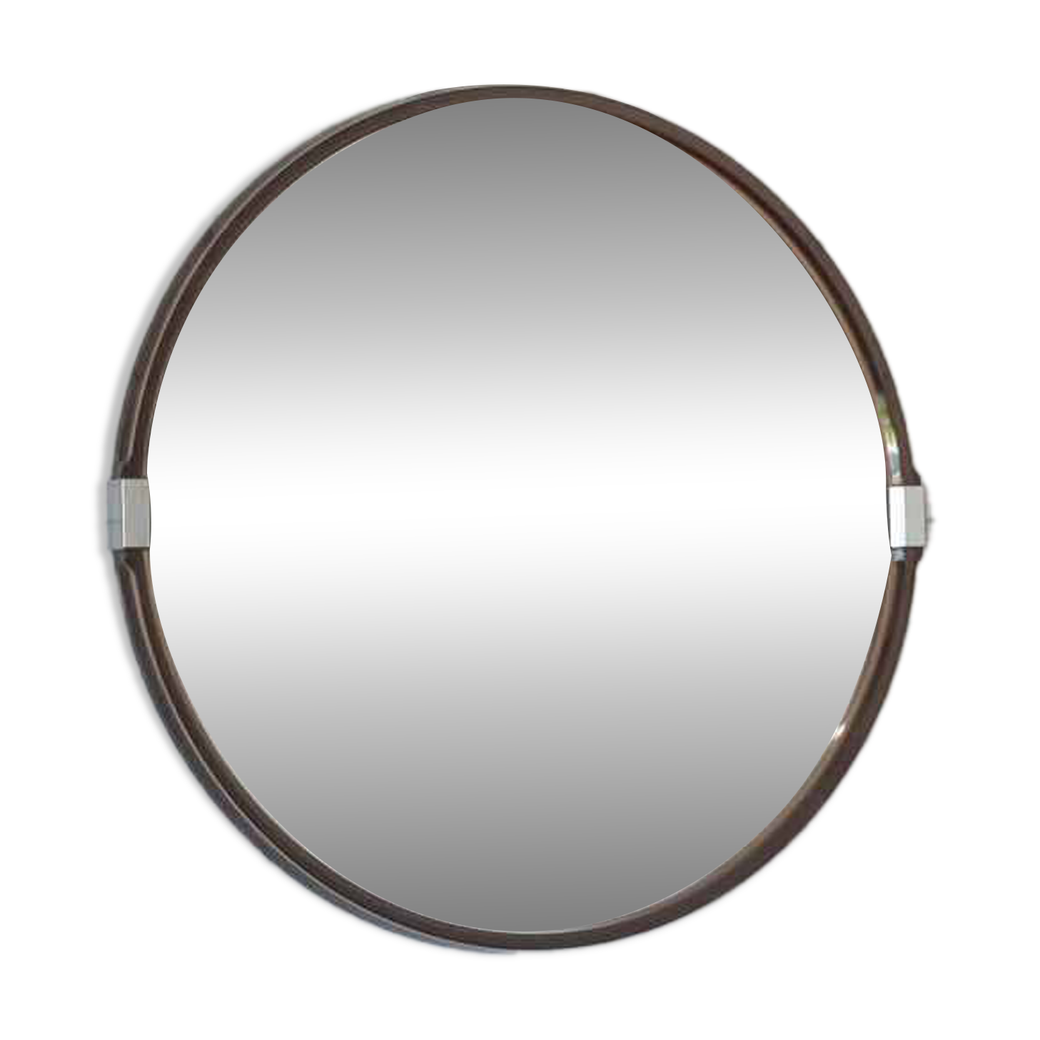 Vintage 1970s Round Wall Mirror / Attributed To Allibert / Space Age Bathroom Mirror