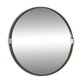 Miroir mural rond vintage des années 1970 / Attribué à Allibert / Miroir de salle de bain style Space Age