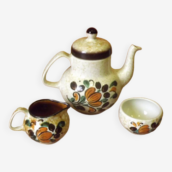 Vintage Boch La Louvière Corfou Collection 3 Piece Coffee Pot Bowl Jug Set