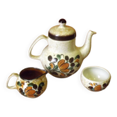Vintage Boch La Louvière Corfou Collection 3-Piece Coffee Pot Bowl Jug Set