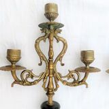Pair of chandeliers marble and bronze
