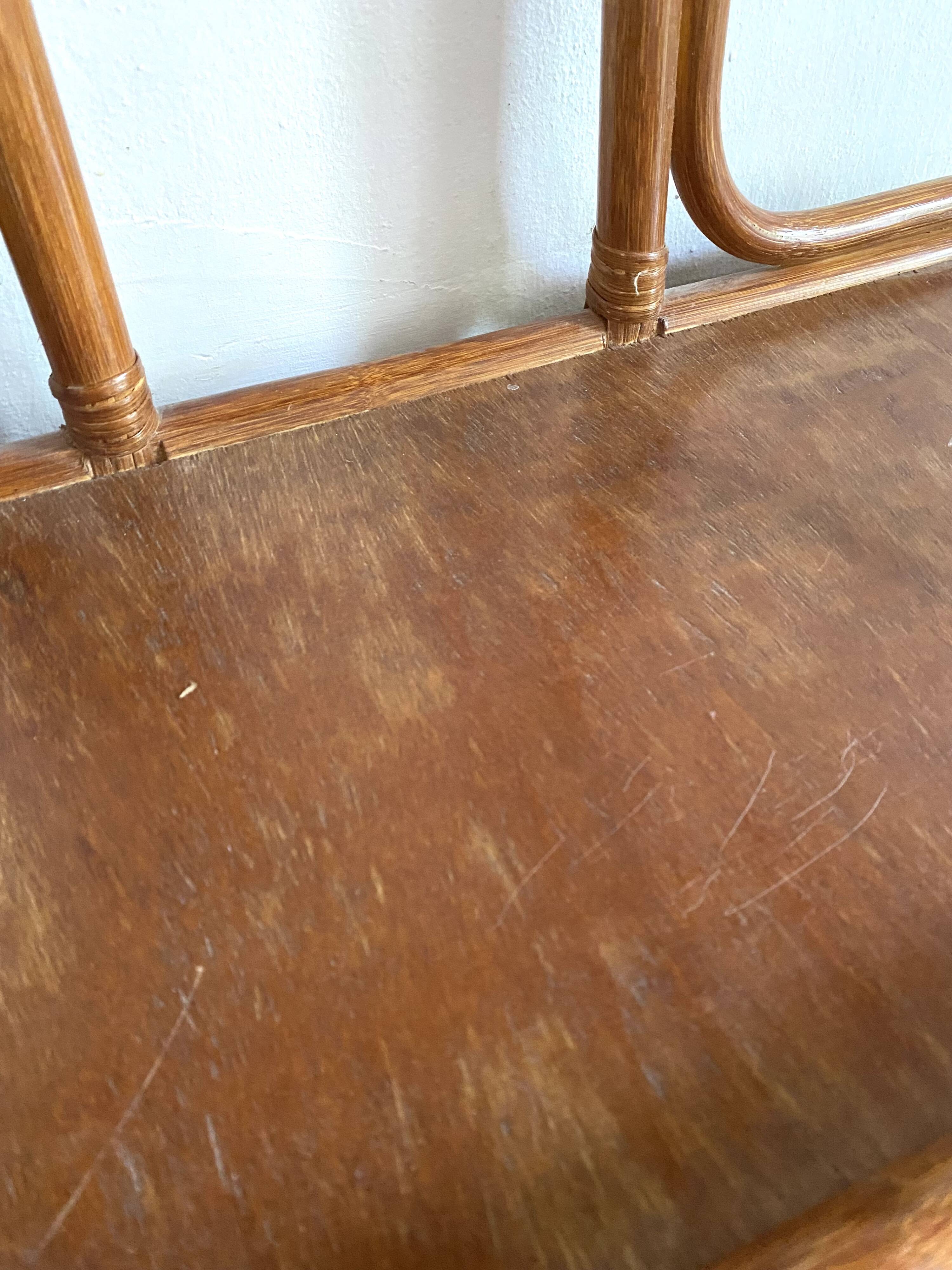 70s rattan wall shelf