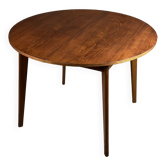 Scandinavian round teak table with integrated extension 70'S