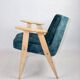 Light blue macau velvet 366 lounge chair by Józef Chierowski, 1970s