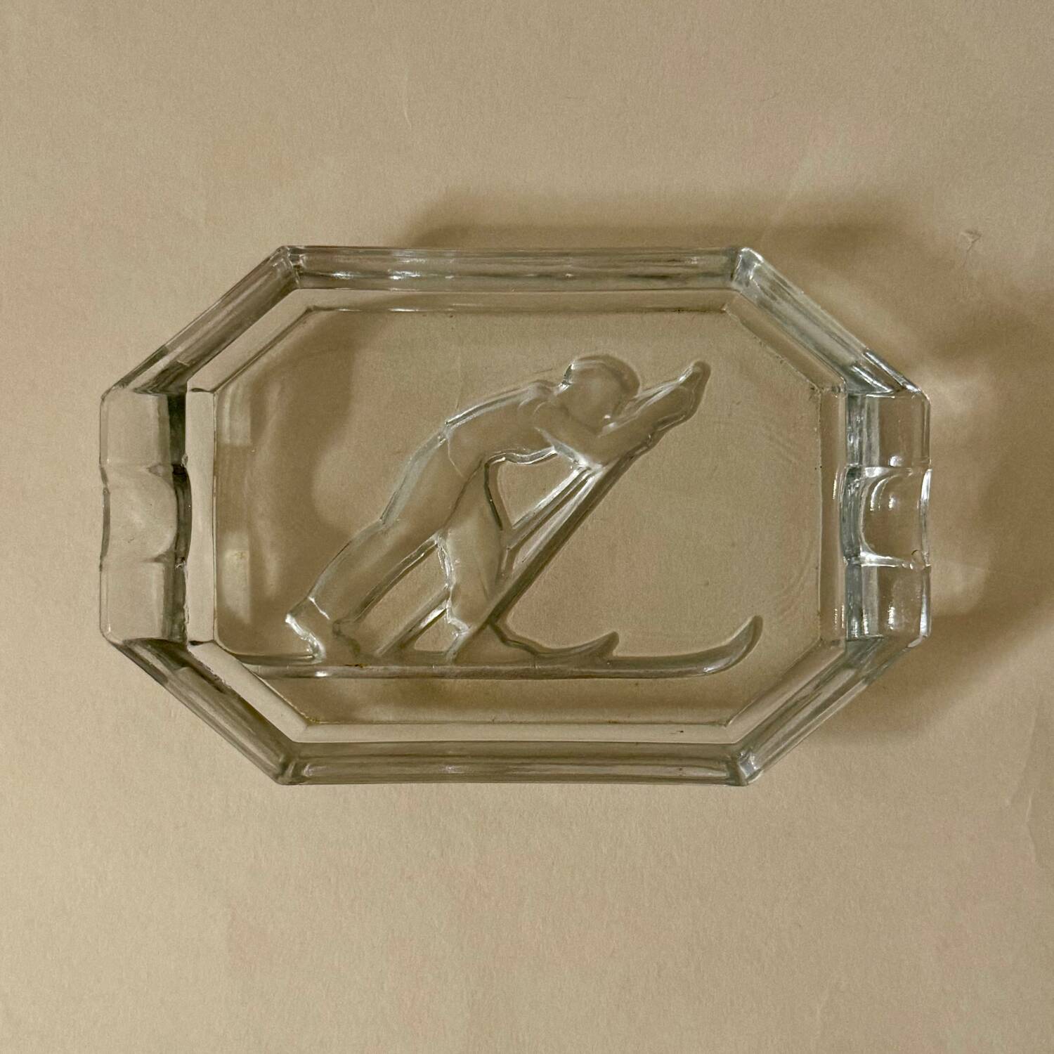 Cendrier en verre années 70