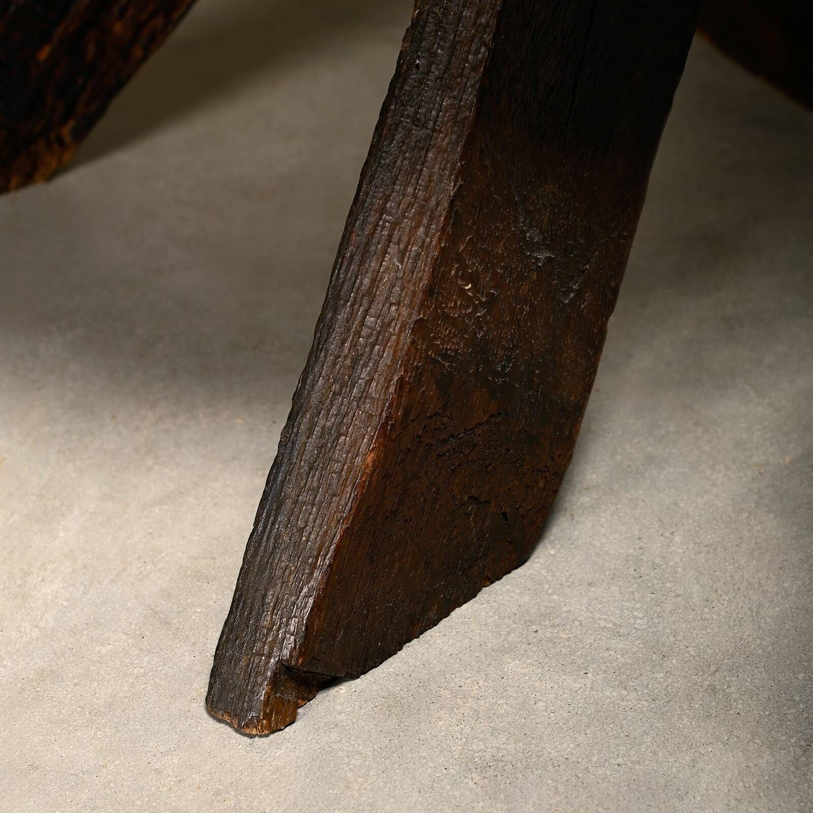 Fireplace Stool in Oak and Straw, France 1950s
