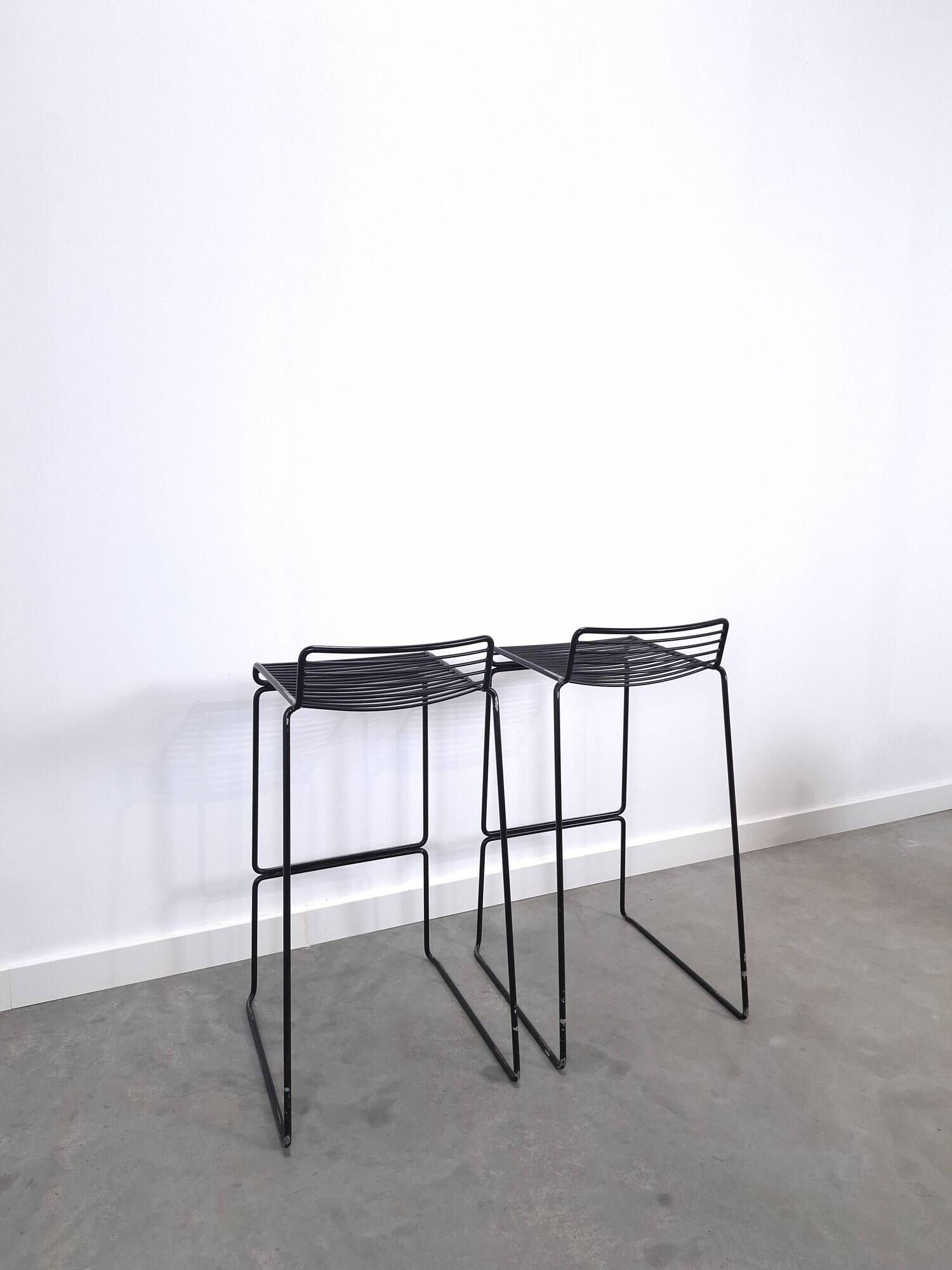 Set of 2 Black HAY Bar Stools, Hee Welling