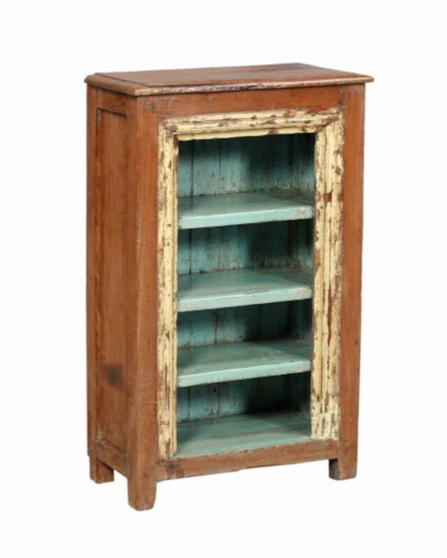 Old Teak Bedside Shelf Patina and Original Piece from India