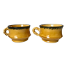 Duo de tasses en céramique jaunes années 70