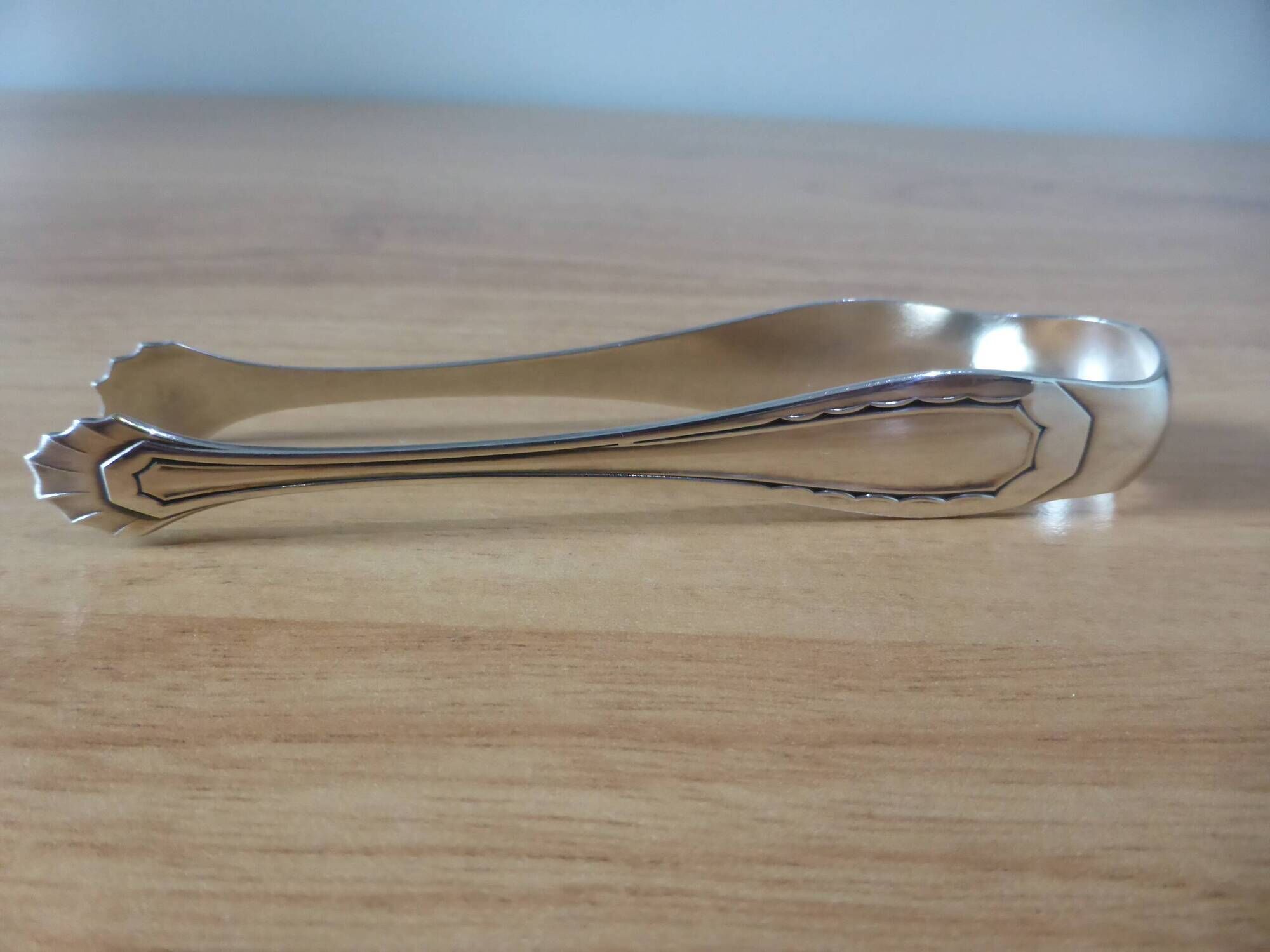 vintage silver metal sugar tongs