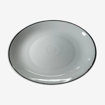 Bavaria hollow serving dish with hand-painted silver border