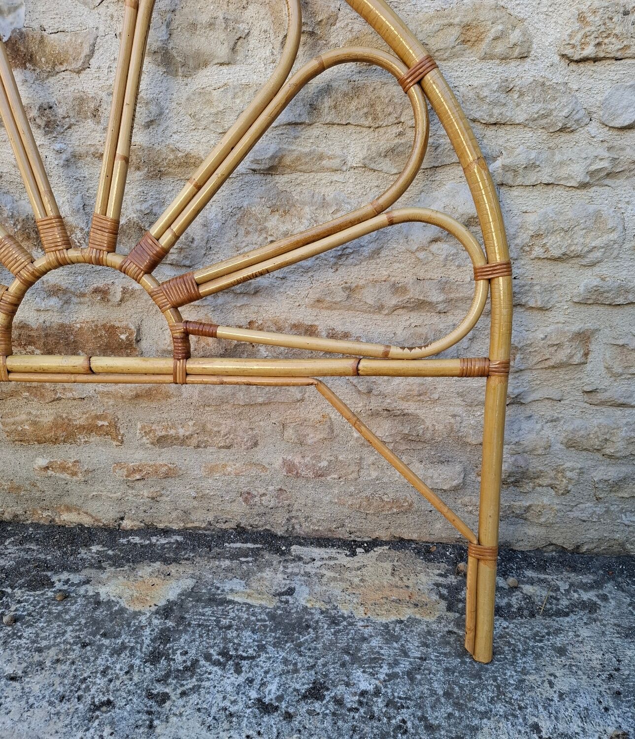 Bamboo and rattan headboard