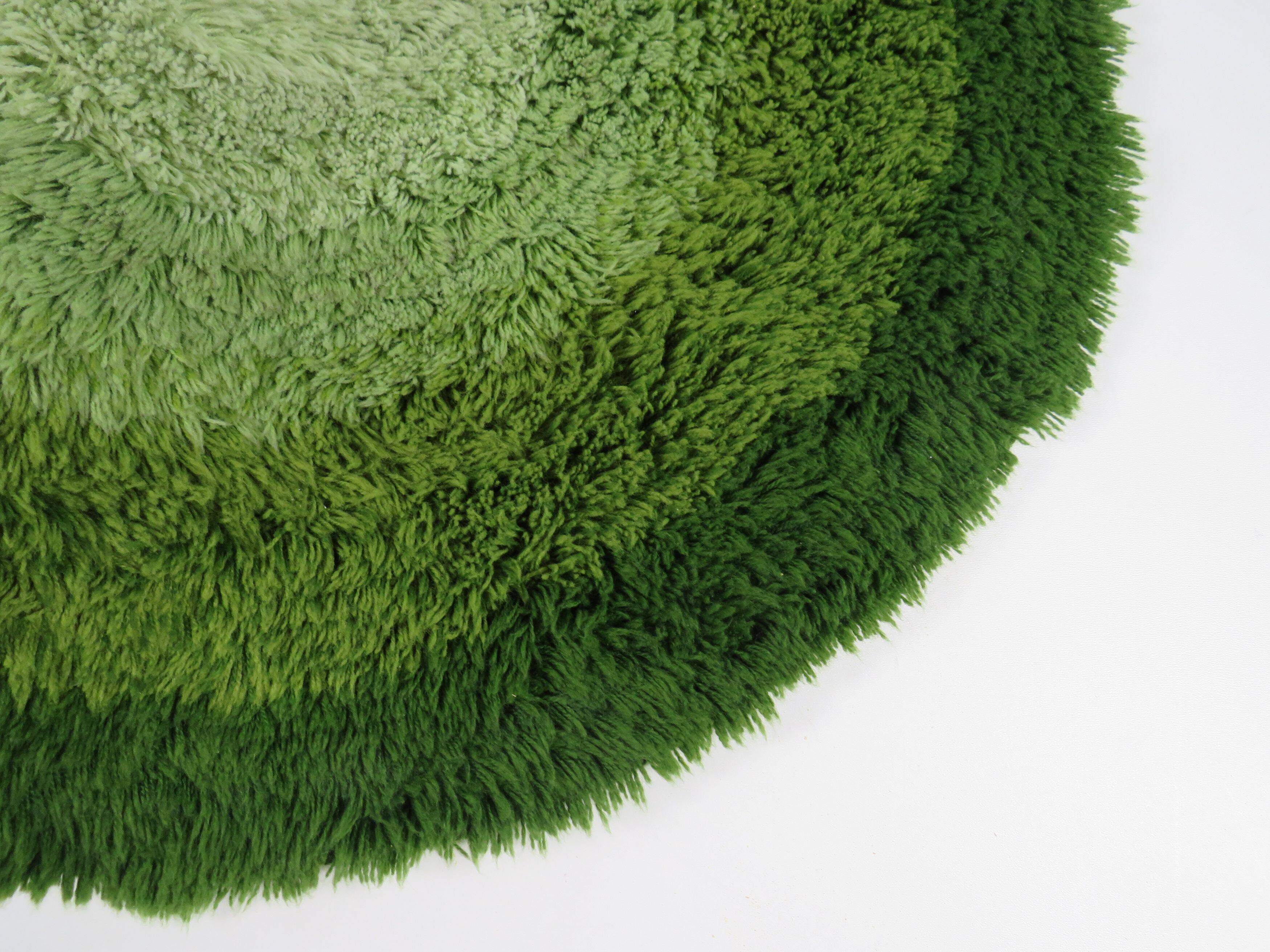 Tapis vintage belge au dégradé vert enchanteur