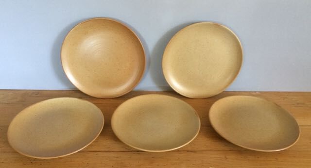 Set of 5 dessert stoneware plates