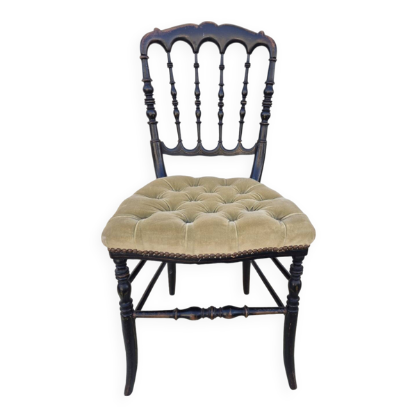 Chaise Napoléon III en bois noirci 19éme