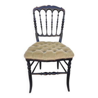 Chaise Napoléon III en bois noirci 19éme