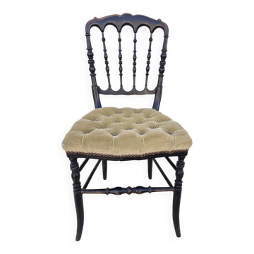 Chaise Napoléon III en bois noirci 19éme