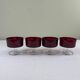 4 coupes en verre rouge