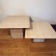 Duo de tables basses gigognes en travertin