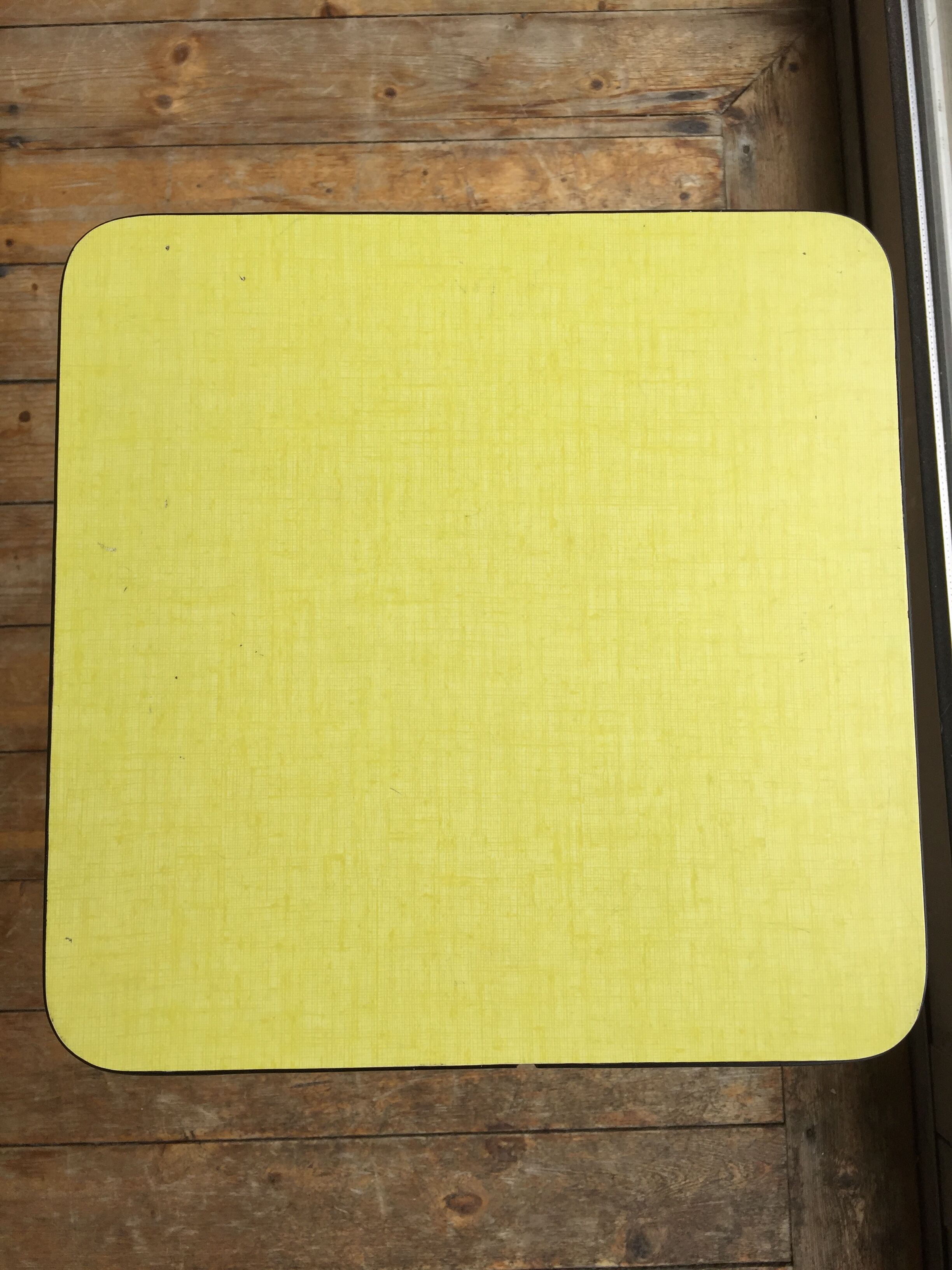 Canary bright yellow formica tabouret