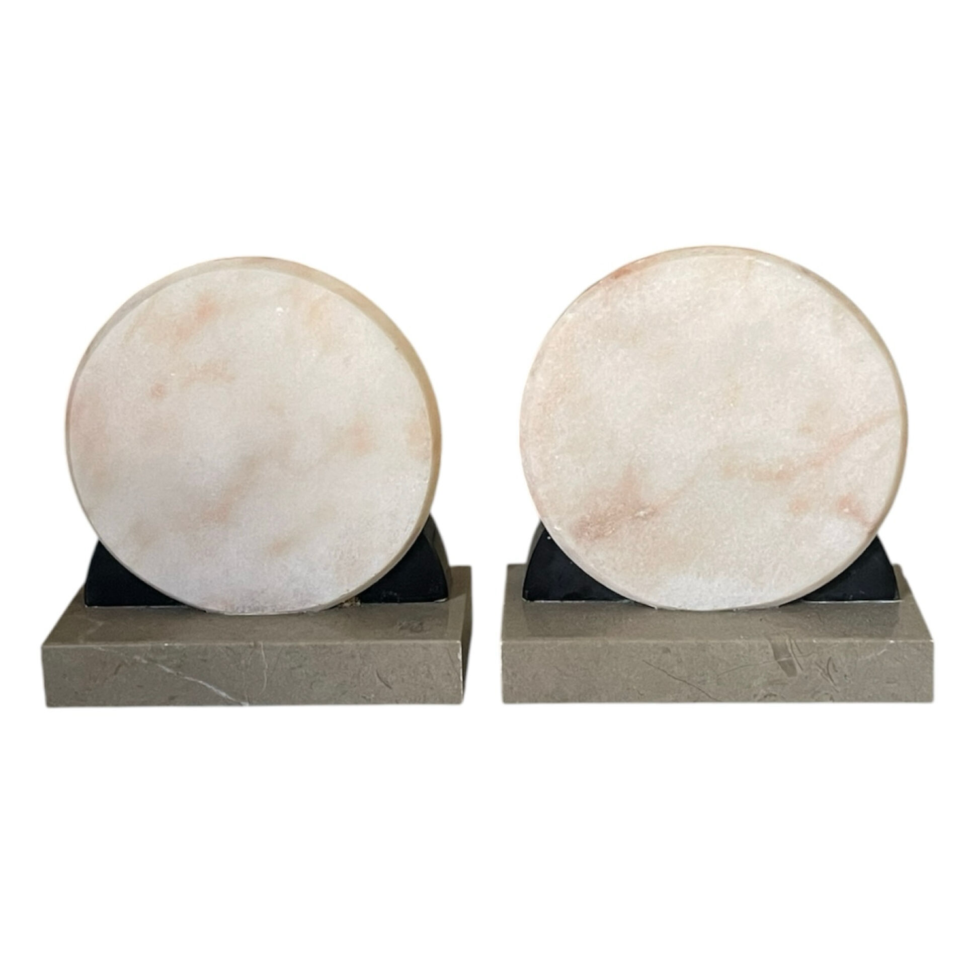Pair of Art Deco marble and onyx bookends