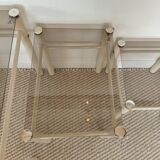 Beige Metal Nesting Tables Yves Boutboul 1970s