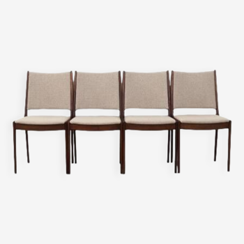 Ensemble de quatre chaises en teck, design danois, années 1970, designer : Johannes Andersen