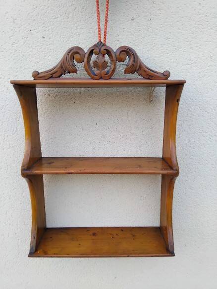 Antique solid wood wall shelf