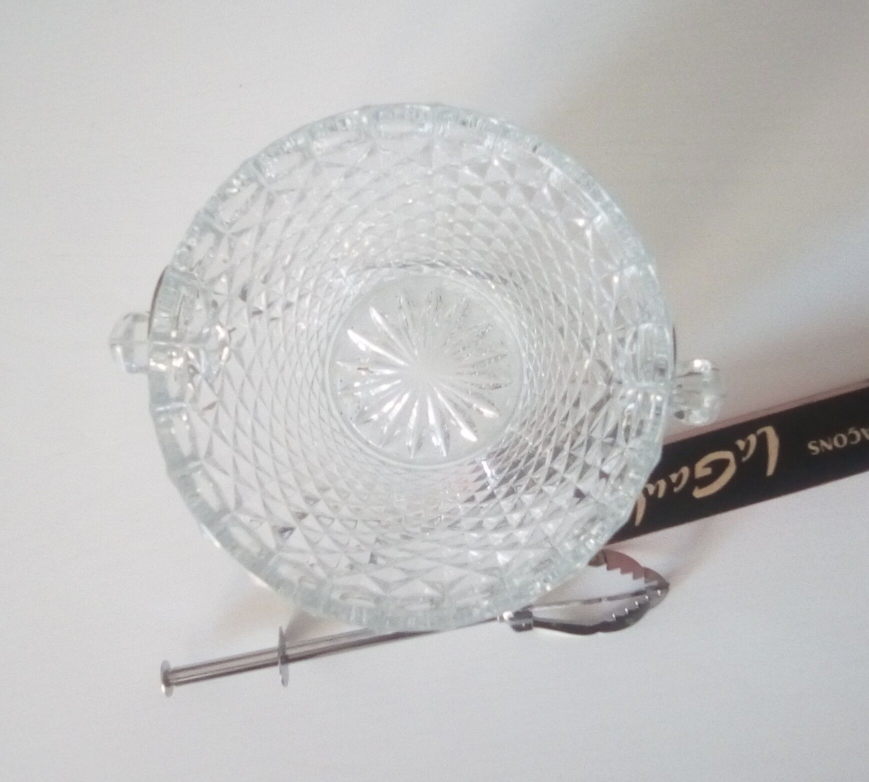 Cast glass ice bucket and 1950s Gallic claw