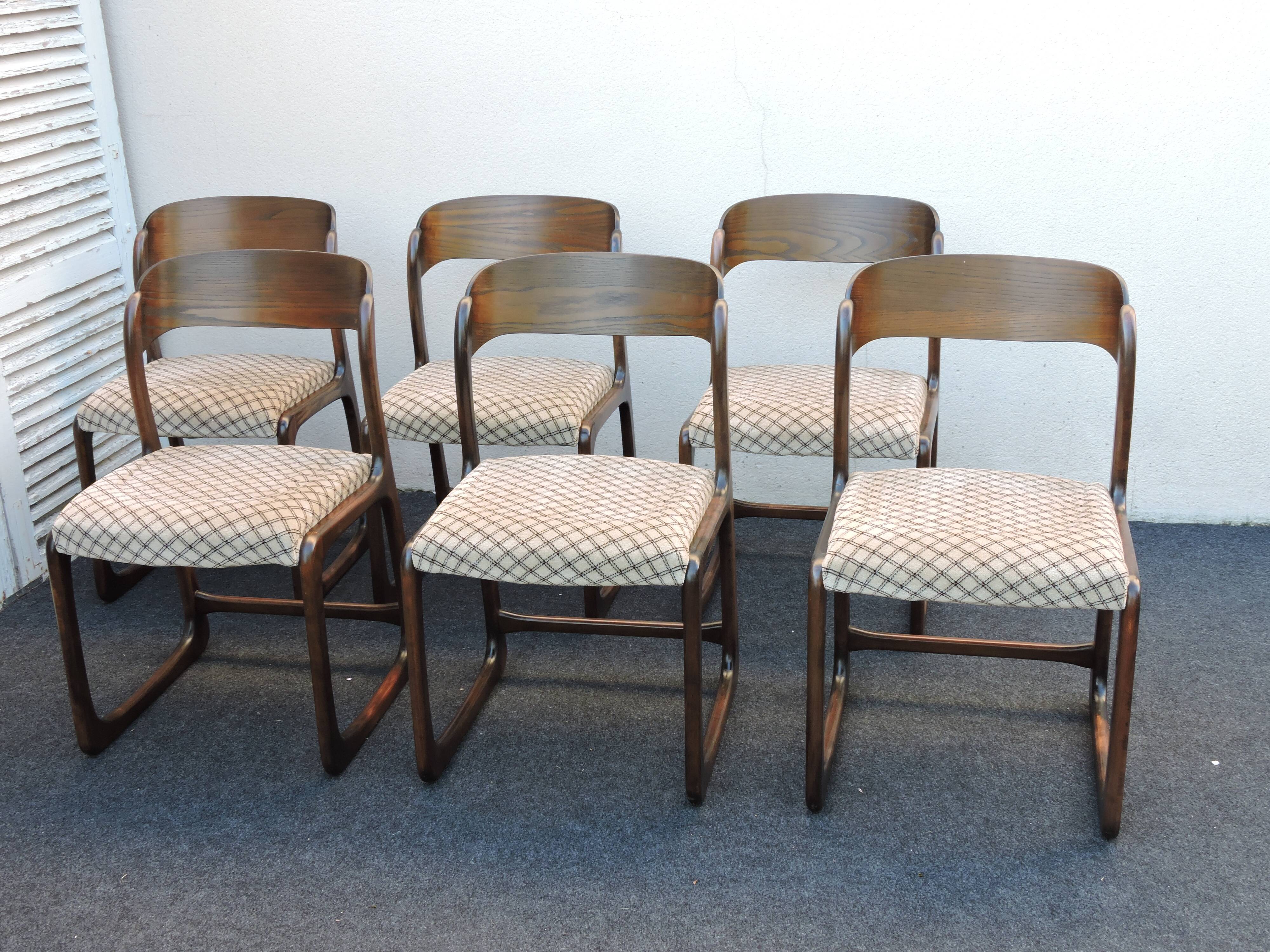 Suite of 6 Baumann chairs model Sleigh